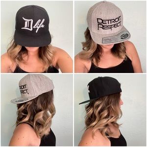 2 Detroit Flat Brim SnapBack Hats